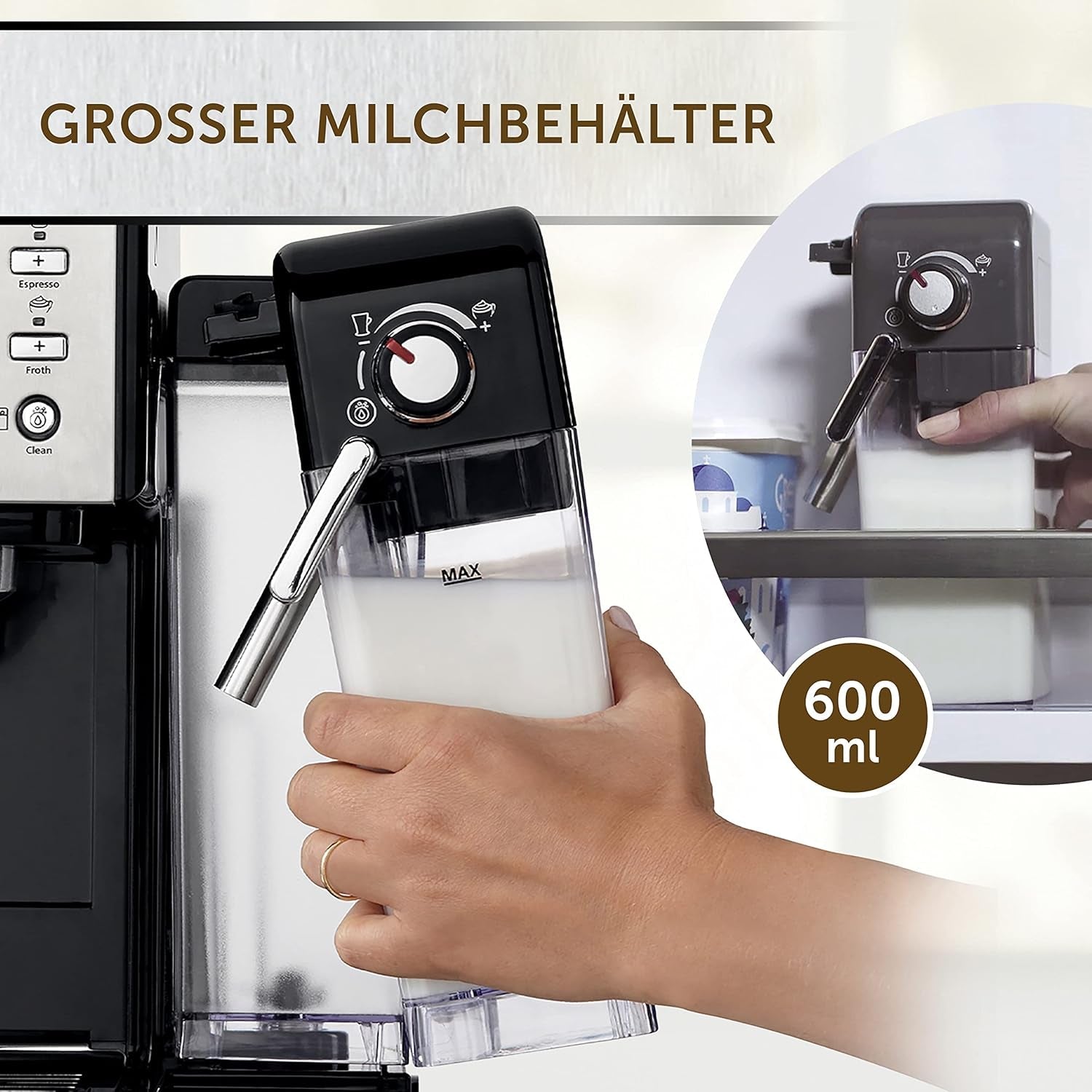 Espresso Breville Prima Latte II | Latte- und Cappuccino-Maschine | Professionelle Pumpe mit 15 bar und Milchaufschäumer | Silber [VCF108X]