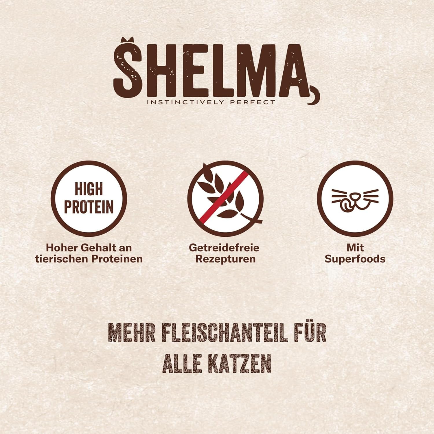 Shelma Nasses Katzenfutter Megapack mit Rind, Truthahn, Huhn und Ente – getreidefreies Vollfutter mit hohem Fleischanteil – 40 x 85 g (3,4 kg)