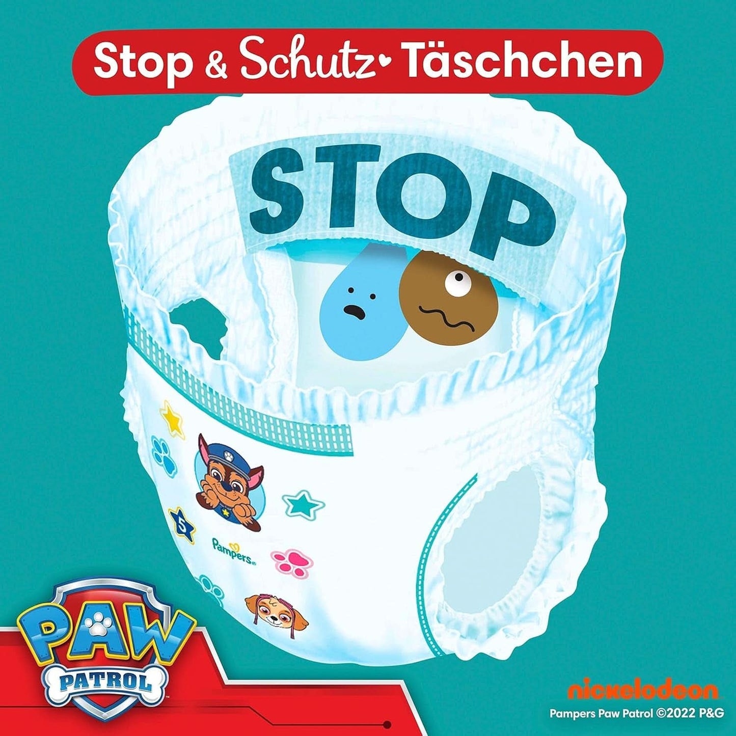 Pampers Windeln Paw Patrol Pants Größe 5 (12-17 kg) Baby-Dry, Junior mit Stop-and-Protect-Tasche, MONATLICHE BOX, 160 Windeln Naty Shop