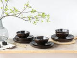 CreaTable, 21249, Natura Organic RUSTY Serie, 12-teiliges Geschirrset für 4 Personen, Tellerset aus Porzellan, spülmaschinen- und mikrowellengeeignet, hergestellt in Europa
