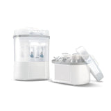 Modularer Chicco-Sterilisator mit Trocknungsfunktion, Babyflaschen-Sterilisator, Beißring und Schnuller mit automatischem Stopp, mikrowellengeeignet, geeignet zum Sterilisieren von bis zu 6 330-ml-Flaschen