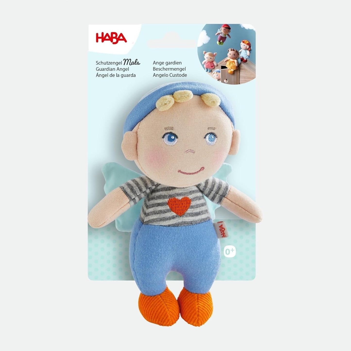 HABA Schutzengel-Matten – Plüsch-Textilpuppe (15 cm), ideales Willkommensgeschenk für Babys und Kleinkinder – waschbar bei 30 °C – 2011869001 Puppen Naty Shop