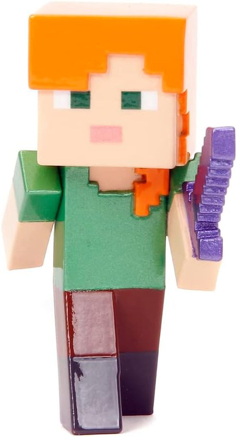 Jada Toys Minecraft-Figurenset (4-teilig) aus Metall – Minecraft Caves & Cliffs Sammelfiguren (Steve, Alex, Creeper und Warden) für Gamer und Sammler, jeweils 8+ 6 cm Actionfiguren Naty Shop