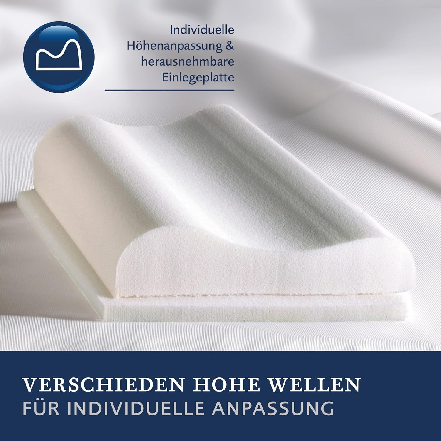 Billerbeck S20 Visco Kissen - Nackenkissen - Kissen 40 x 80 cm - Nackenstützkissen mit Visco High-Tech Kern