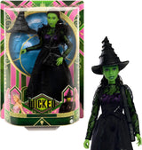 Mattel Wicked Elphaba Modepuppe und Zubehör mit grüner Haut, schwarzem geflochtenem Haar, verschiedenen möglichen Posen und erweiterbarem Ballkleid-Aussehen, HXT62, [Mehrfarbig] Naty Shop Dolls Standardtitel