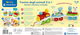 Clementoni Animali-3, sprechendes, interaktives, erweiterbares elektrisches Zugspielzeug für 1-jährige Babys (italienische Version), hergestellt in Italien, mehrfarbig, 17740 Jucarii Bebe Naty Shop