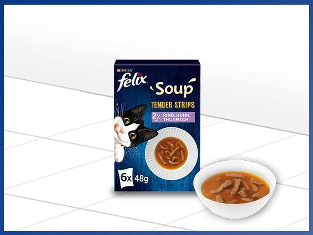 Felix Suppenstreifen, Katzensuppe, gemischte Sorte, 8er Pack (8 x 6 Beutel à 48g)