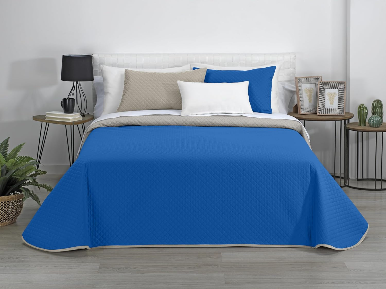 Estoralis | AVA | Wende-Boutique-Steppdecke | Für alle Jahreszeiten | Farbe - grau/blau | Für 120/135 cm breite Betten. Bett. (230 x 270 cm. Ancho X Alto) | Steppdecke Steppdecken und Steppdecken Naty Shop