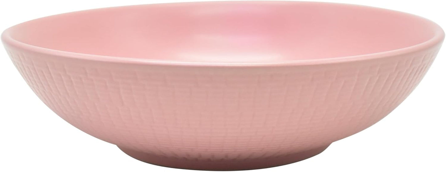 ECHTWERK Vintage-Geschirrset, 12-teilig, natürliches Design „Blanka“, 4 Personen, elegantes strukturiertes Steingut-Geschirrset mit 4 Speisetellern, 4 Beilagentellern und 4 Speisetellern, Rosa