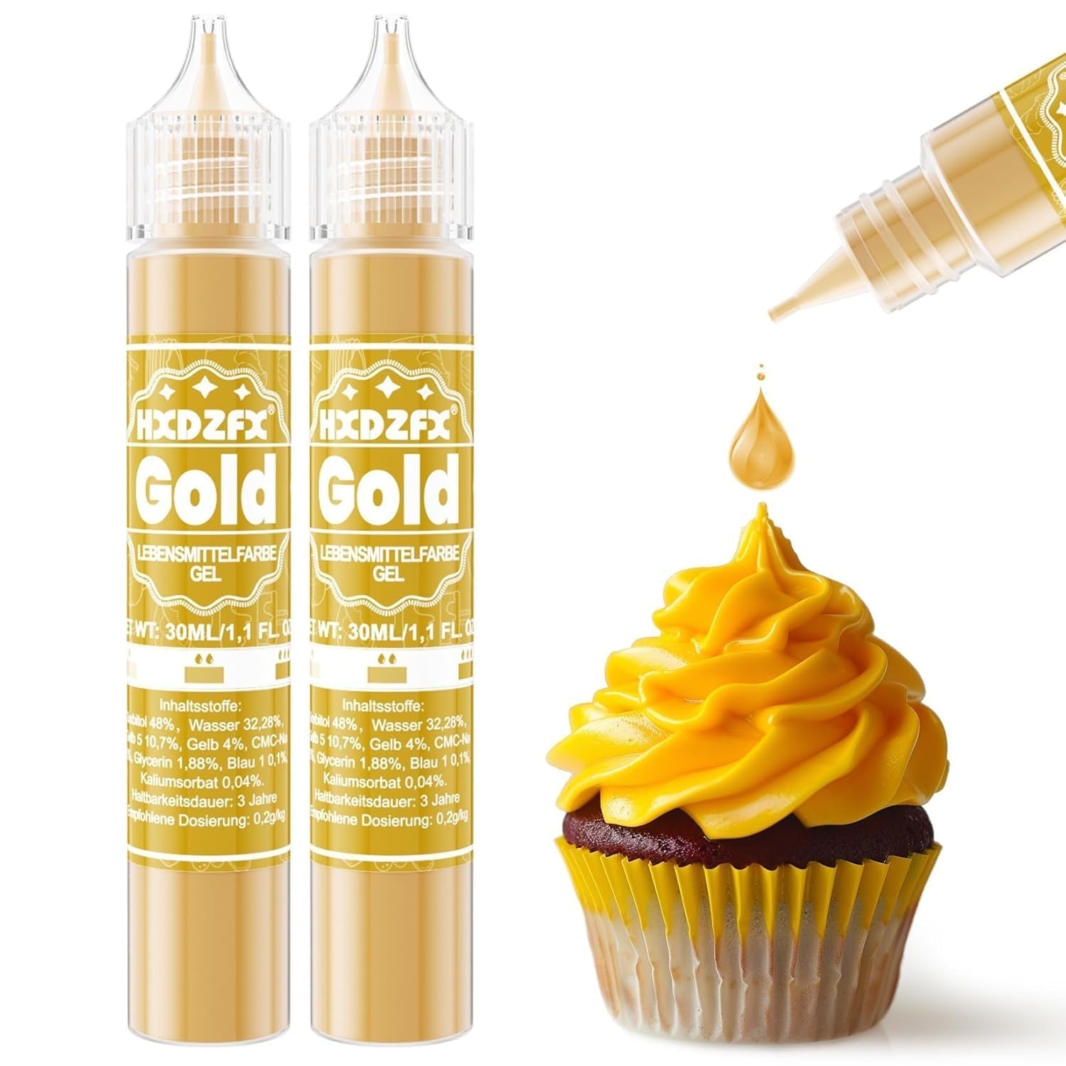 Gel-Lebensmittelfarbe – HXDZFX 2×30 ml, zuckerfreie Lebensmittelfarbe, hochkonzentriert, zum Dekorieren von Kuchen, weißem Fondant, Makronen, Keksen, Backen, Ostereiern, Schleim (Traubenviolett)