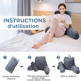 INFANZIA Ergonomisches Lesekissen mit Armlehnen, Memory-Schaum-Rückenstütze, Grau, M