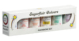 Sugarflair Max Concentrated Lebensmittelfarben-Set/6, Lebensmittelfarbpaste Max Concentrate, EXTRA blau, rot, orange, gelb, grün, lila – 6x25g