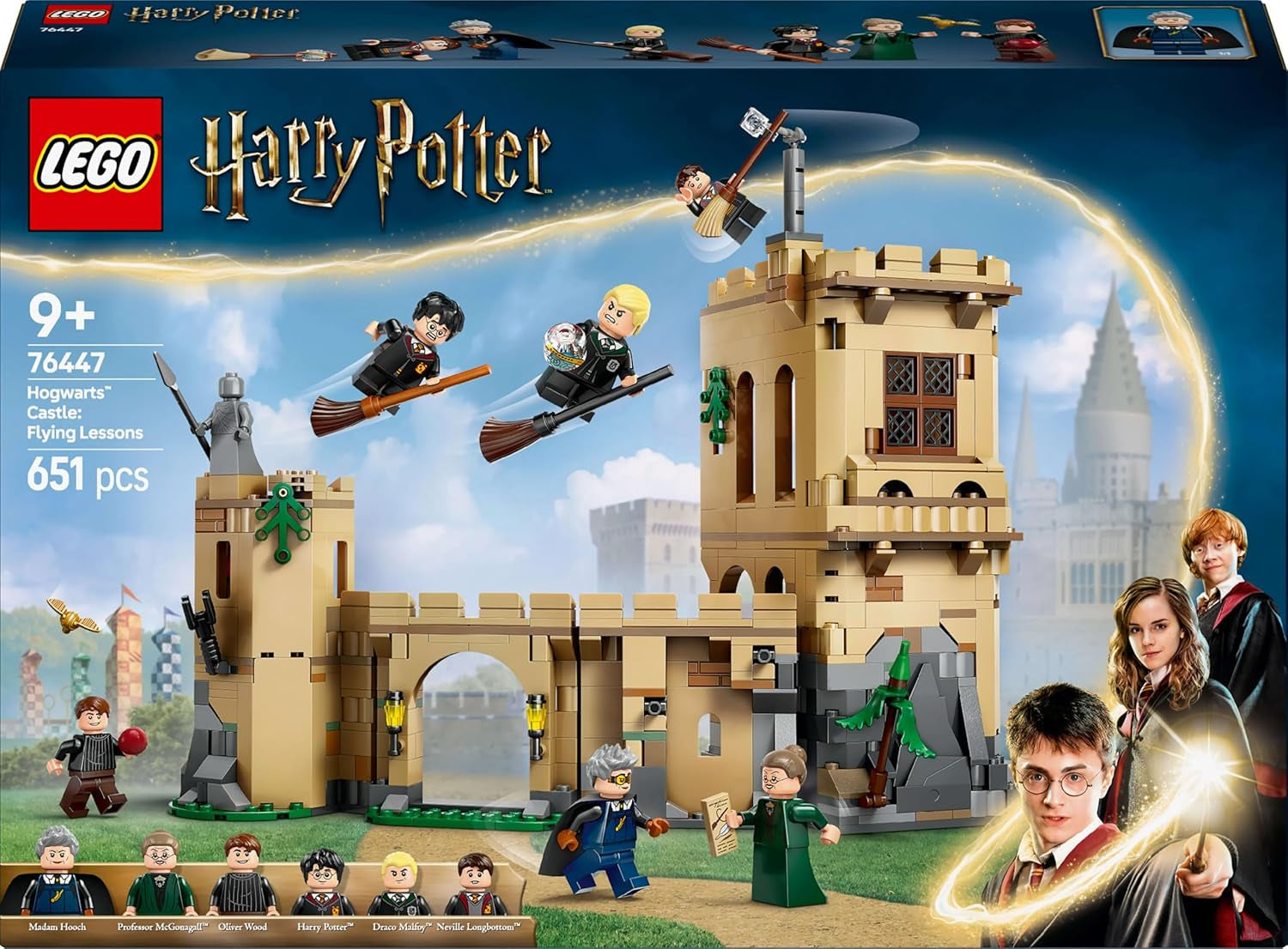 Schloss Hogwarts LEGO Harry Potter: Flugstunden-Abenteuerspielset mit 6 Minifiguren zum Sammeln, darunter Draco Malfoy und Professor McGonagall Rollenspielset für Jungen und Mädchen ab 9 Jahren 76447 Bausets Besuchen Sie den LEGO-Store