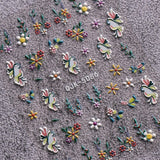 JMEOWIO 6 Blatt 3D Nagelsticker Ostern Nail Art Sticker Selbstklebend Nagelaufkleber 5D Stereoskopisch Süßer Hase Ei Dekoration Nageldesign Zubehör