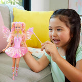 Mattel Barbie-Puppe Fee mit Spielzeugstab und Modeaccessoires, fantastisches Thema mit Flügeln und Farbwechsel-Outfit, JCP76, [Mehrfarbig] Naty Shop Dolls