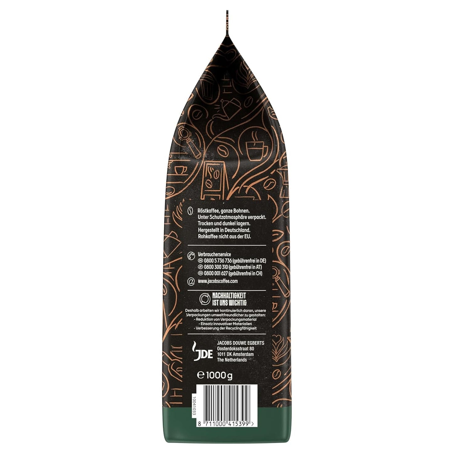 Ganze Bohnenkaffee JACOBS Barista Editions Crema Intense (4 x 1 kg)
