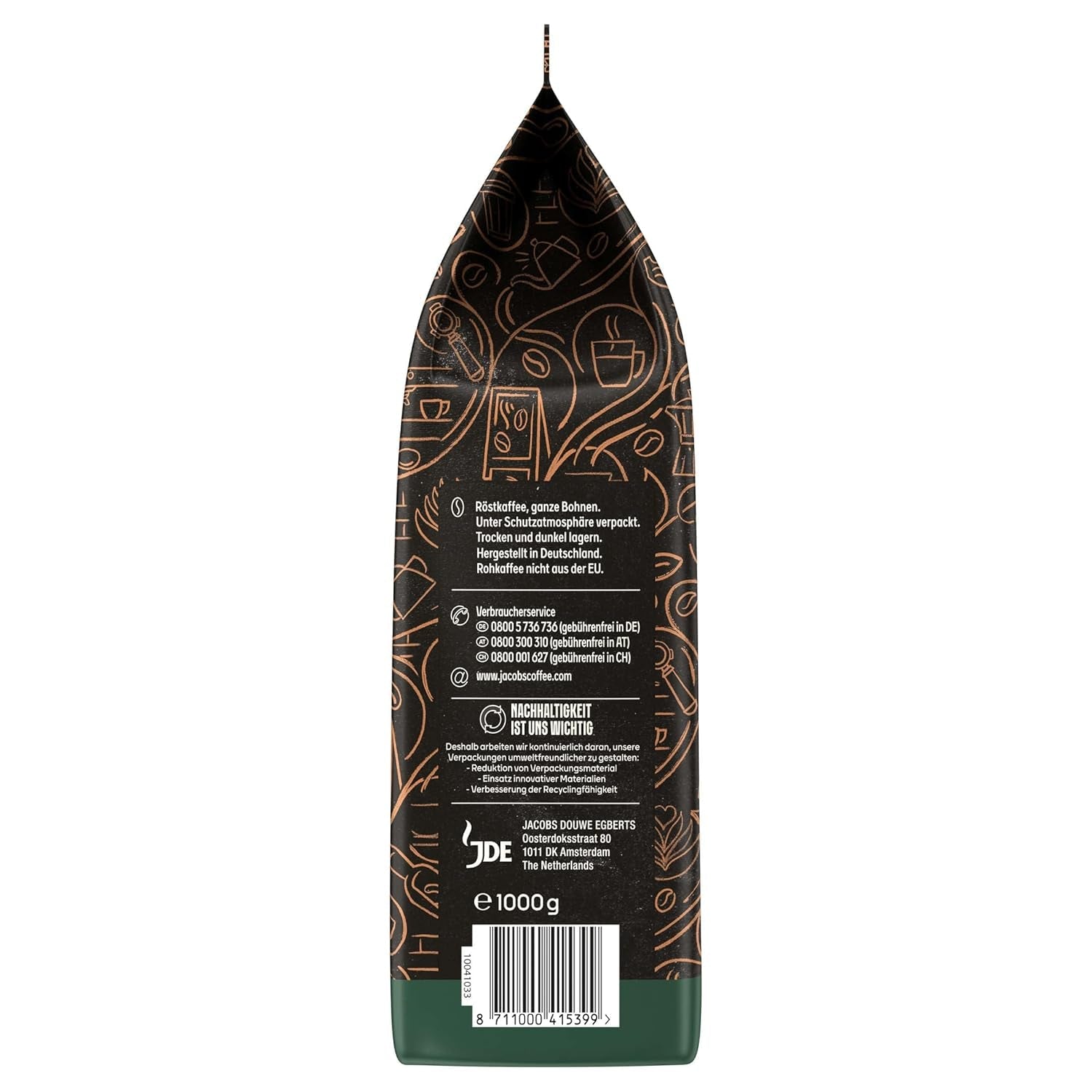 Ganze Bohnenkaffee JACOBS Barista Editions Crema Intense (4 x 1 kg)