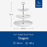 Villeroy & Boch Toys Delight Royal Classic Regal, dekorativer Etagenständer für Kekse, Gebäck und kleine Kuchenstücke, Premium-Porzellan, weiß