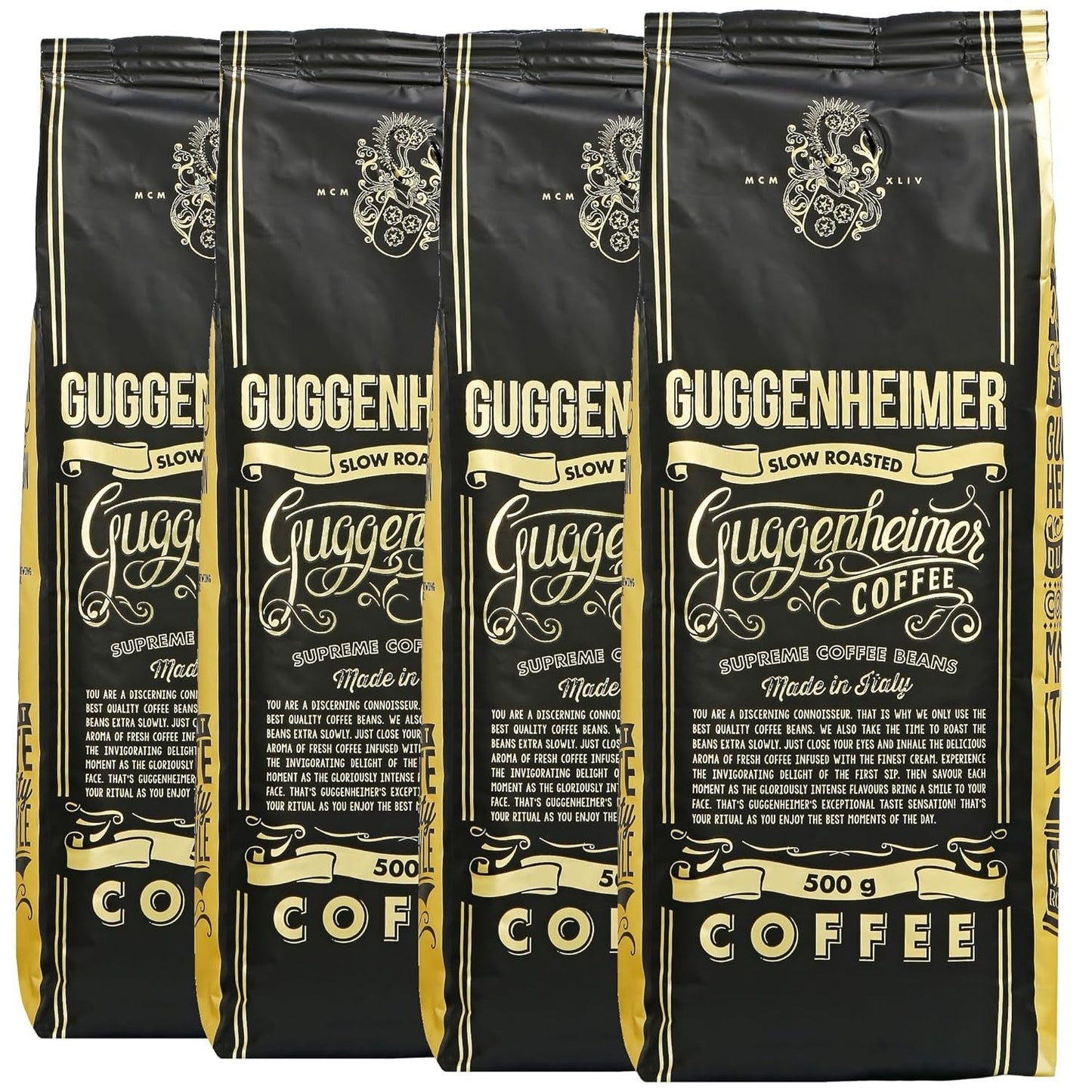 - Kaffeebohnen 2kg - Extra langsam geröstet - wenig Säure und Bitterstoffe - Barista-Qualität - Feinste Sahne - Bester Espresso für Vollautomaten - 4 x 500 g