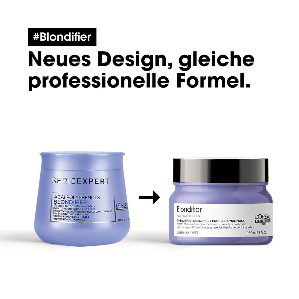 L'Oréal Professionnel | Pflegende Maske für blondes und blondiertes Haar, Açai-Fruchtextrakt, Serie Expert, Blondmaske Naty Shop Haarmaske