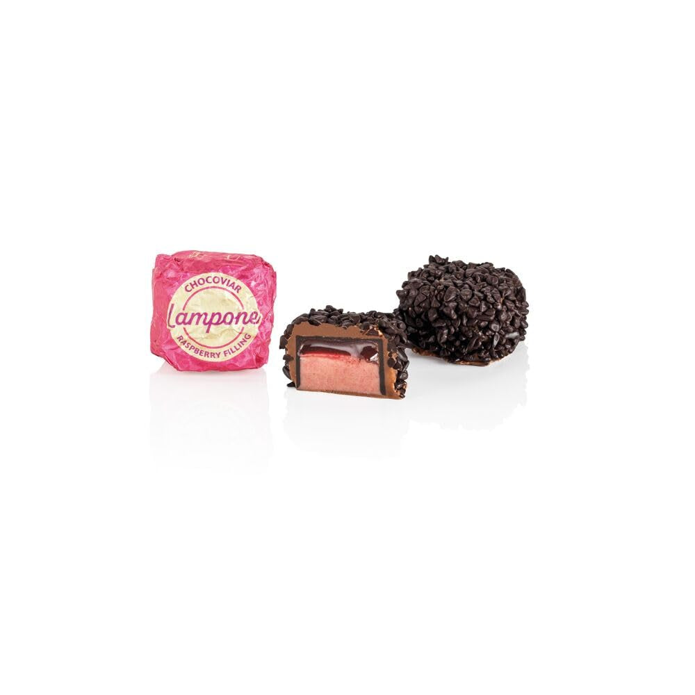 Venchi – Chocoviar Himbeere, Pralinen im 1 kg Beutel, mit dunkler Schokolade, glutenfrei, ohne künstliche Farbstoffe und ohne Konservierungsstoffe