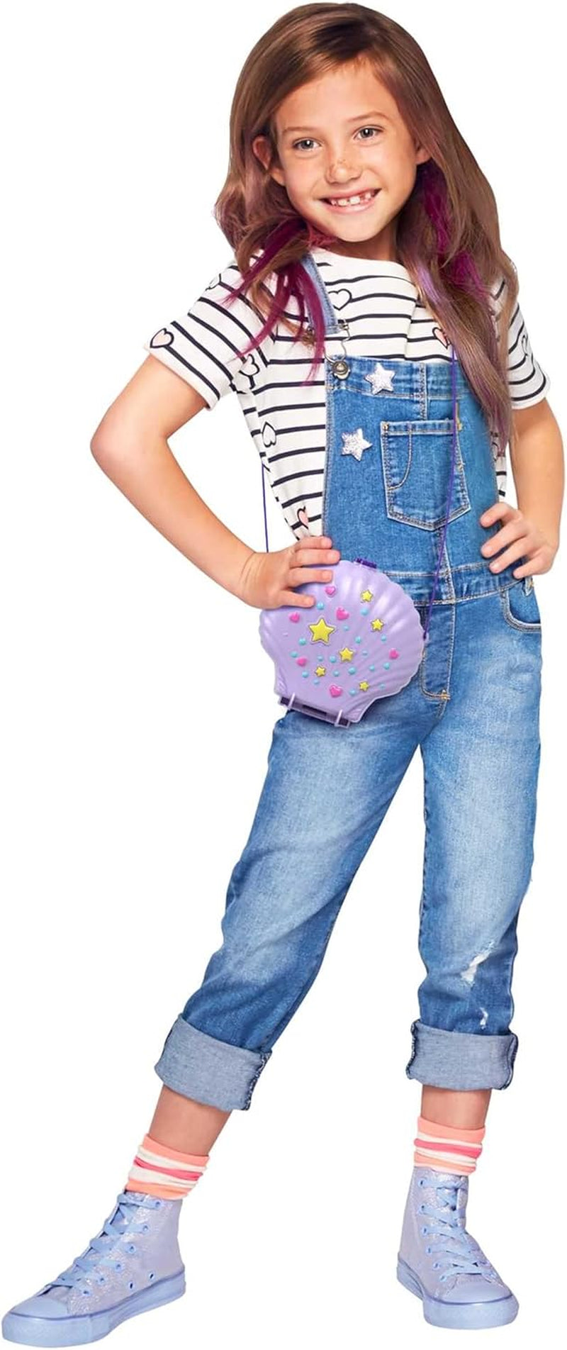 Polly Pocket-Aufbewahrungsbox, Muscheltasche mit 2 Puppen und 1 U-Boot-Polly Pocket-Meerjungfrau-Spielzeug, ab 4 Jahren, GNH11