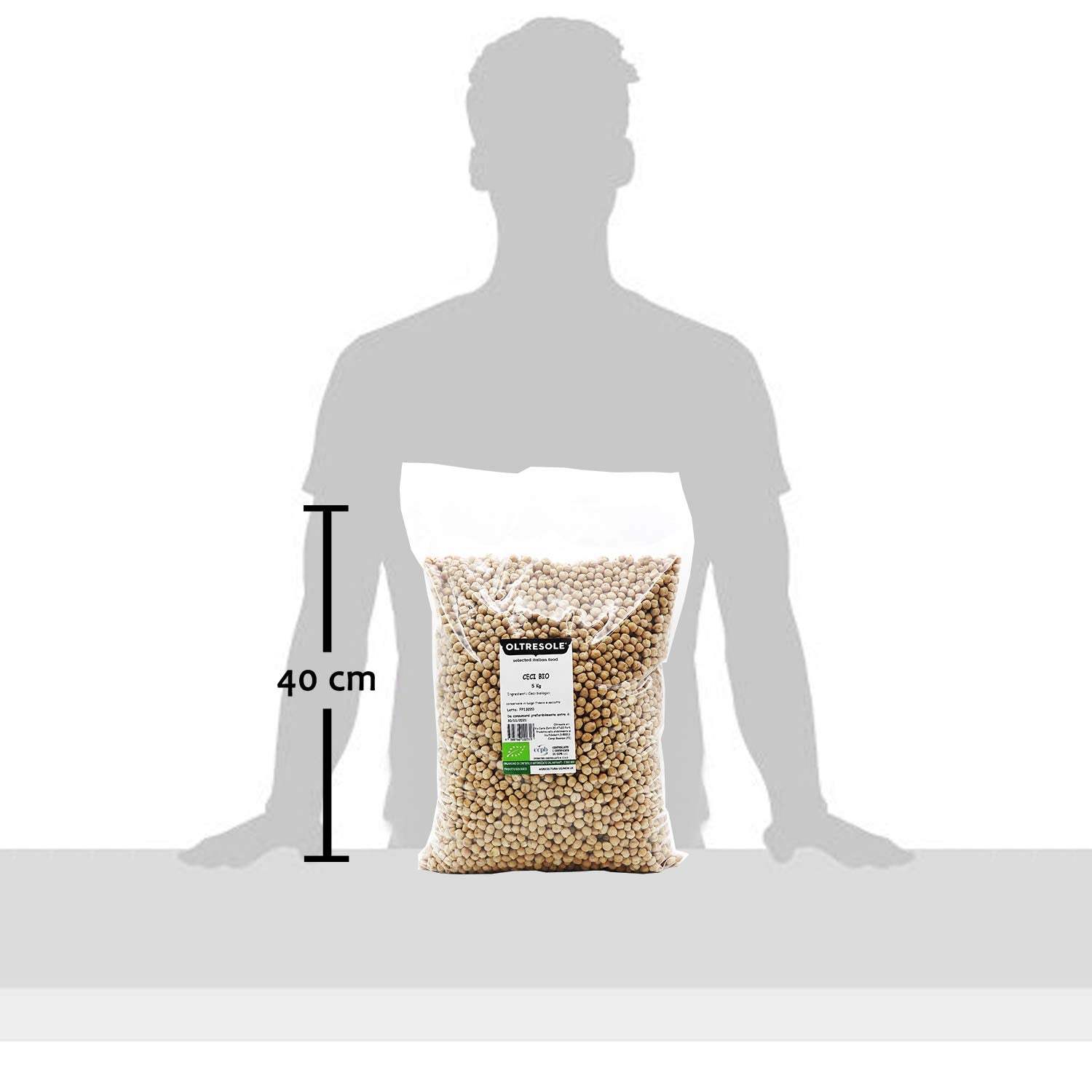 , 5 kg Bio-Kichererbsen, getrocknete Bio-Hülsenfrüchte aus kontrolliertem Anbau, Getreide Naty Shop
