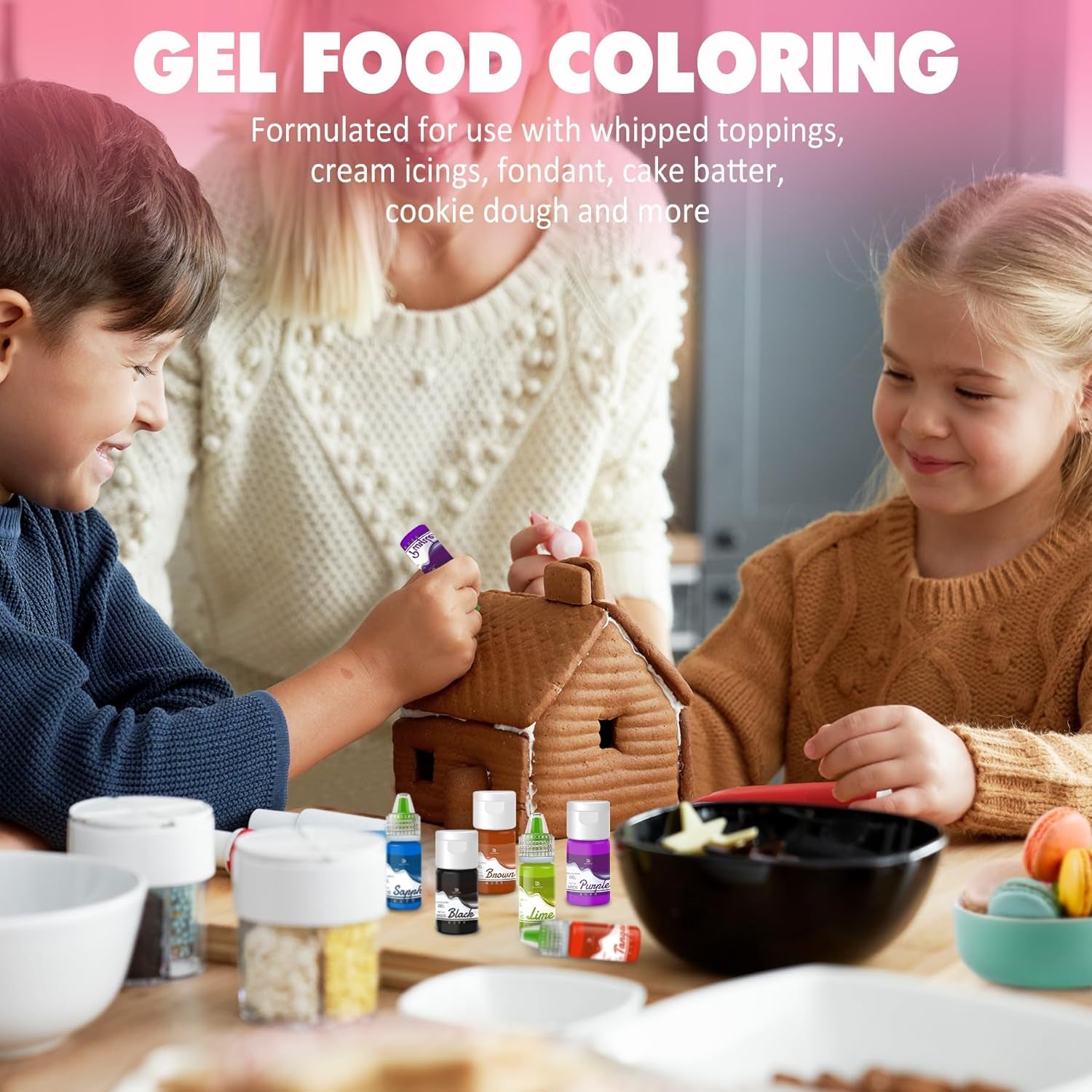 Gel-Lebensmittelfarbe – 120 g konzentrierte Lebensmittelfarbe zum Dekorieren von Kuchen, Backen, Keksen, Macarons – zuckerfreie Lebensmittelfarbe für Getränke, Kuchendekoration, DIY-Schleim, Osterei (weiß)