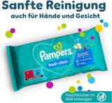 Pampers Fresh Clean Wet Wipes, 1872 Tücher (36x52 Stück), leicht parfümiert, auch für Hände und Gesicht geeignet