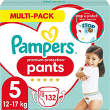 Pampers Premium Protection Pants Größe 7, 123 Windeln, 15 kg+, mit 360°-Anpassung und weichen Anti-Leck-Bündchen für optimalen Komfort und Schutz