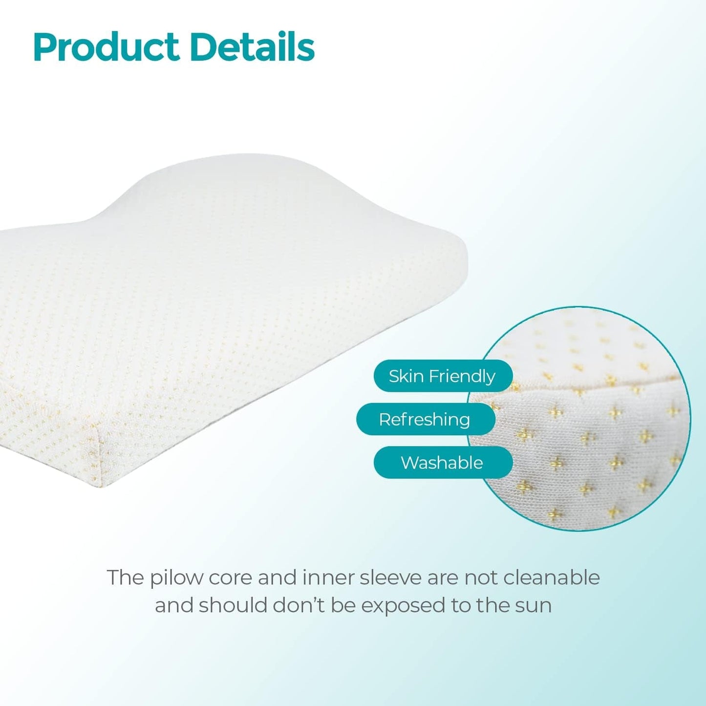 Edihome Nackenstützkissen, Nackenschmerzlinderungskissen, 50 x 30 x 10 cm, Memory-Schaum-Nackenkissen, orthopädisches Kissen, ergonomischer doppelter Baumwollbezug, hypoallergen