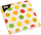 Papstar 11374 Taschentücher 1-Karton 10 x 20 Stück, 3-lagig, 1/4-Faltung, 33 x 33 cm „Kugeln“