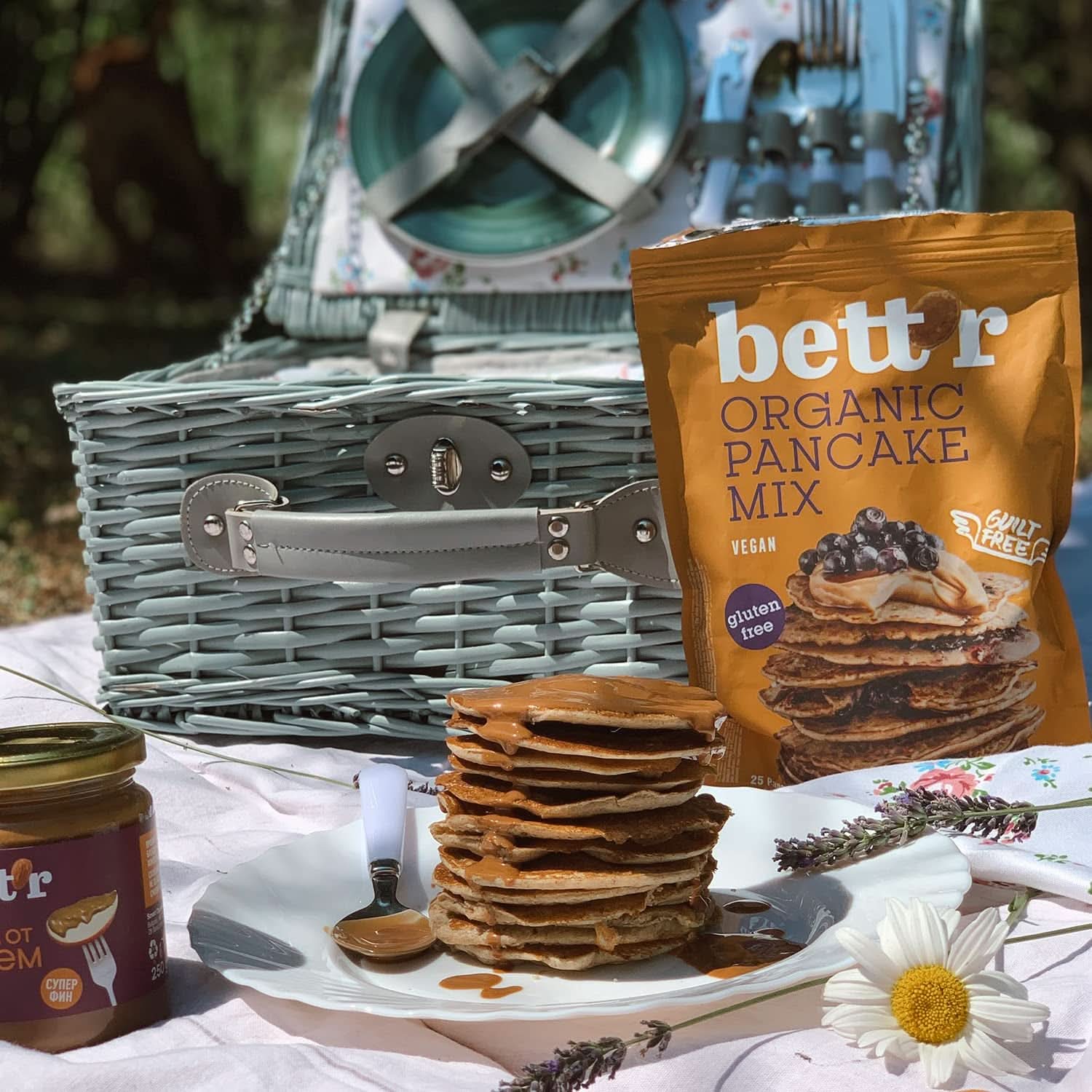 Bett'R Pancake Mix, biologische, vegane und glutenfreie Backmischung, 6 x 400 Gramm Kitchen Naty Shop