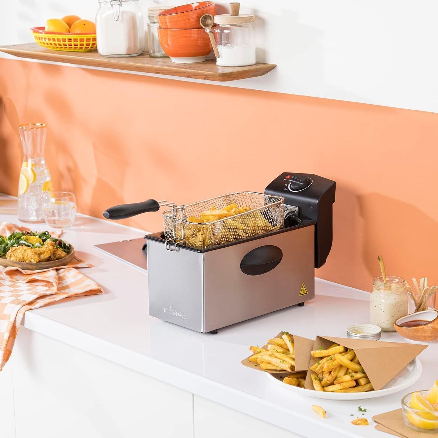 Tristar Ölfritteuse FR-6935, 2000 Watt, 3 Liter, Thermostat, Kaltzone, 3-4 Personen, Metallgeräte Naty Shop