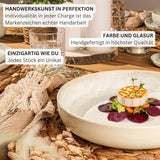 SÄNGER Key West | Steinzeug-Geschirr-Set, 24-teiliges Speiseteller-Set für 6 Personen, 6 Speiseteller, Müslischalen, Dessertteller, Nudelschalen, cremefarbenes Geschirr mit sandiger Textur | DIE VALUE-KOLLEKTION