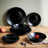 Arcopal Zelie Tafelservice aus schwarzem Glas, 12-teilig, 4 Plätze, schwarz