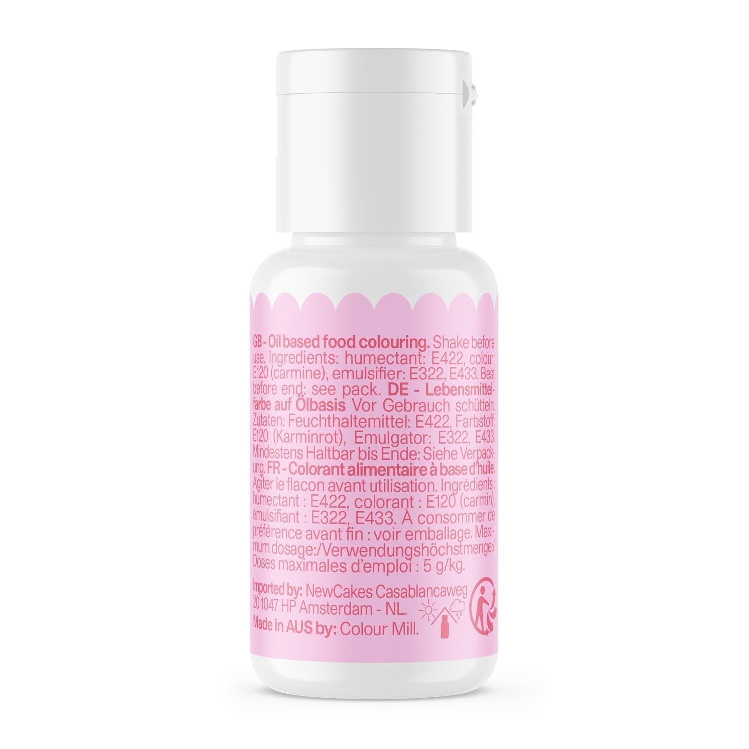 Color Mill Lebensmittelfarbe auf Ölbasis, blassrosa Ölmischung – Lebensmittelfarbe für Schokolade, Fondant, Muffins, Kuchen, Backen, Makronen – Lebensmittelfarbe für Kuchendekoration – 100 ml