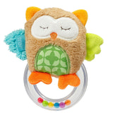 Fehn Oktopus Spielzeug Ringglocke – Rasseln, Quietschen, Fühlmotorikspielzeug – Plüschtier für Babys mit weichem Stoff – Spielzeug für Babys und Kleinkinder ab 0+ Monaten Babyspielzeug Naty Shop Eule