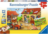 Ravensburger Puzzle für Kinder – 07574 Polizei und Feuerwehr – Puzzle für 3+ 2X12 Teile Puzzle Naty Shop 07560 Busy on the Farm