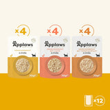 Applaws Natural Nassfutterbeutel für Katzen, Multipack-Hühnerbrühe-Auswahl – 12 Beutel x 70 g
