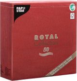 Papstar 11608 50 Servietten „Royal Collection“ 1/4 Falz 40 x 40 cm, Bordeaux