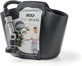 GF SRL, Aquapop Grey Limited Edition mit 25 m langem selbstverlängernden Textilschlauch, hergestellt in Italien, weicher Plastikbeutel, Düsen und Armaturen Lancia 8 für die Gartenbewässerung, dunkelgrau