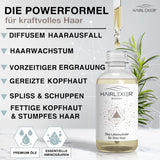 Hairlexier Haarwuchsmittel für Frauen – Rosmarin-Haaröl, Rizinusöl-Haaröl, Lavendelöl, natürliches Haarserum gegen diffusen Haarausfall, unterstützt das Haarwachstum, vegan & biologisch + Arbeitsbuch Haarpflege Naty Shop