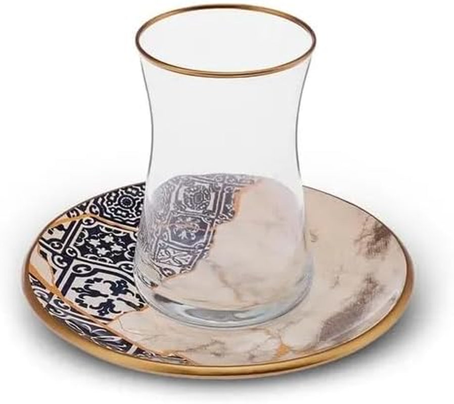 Karaca Aris 12-teiliges Teeservice für 6 Personen – exquisites Porzellanservice für eleganten Teegenuss