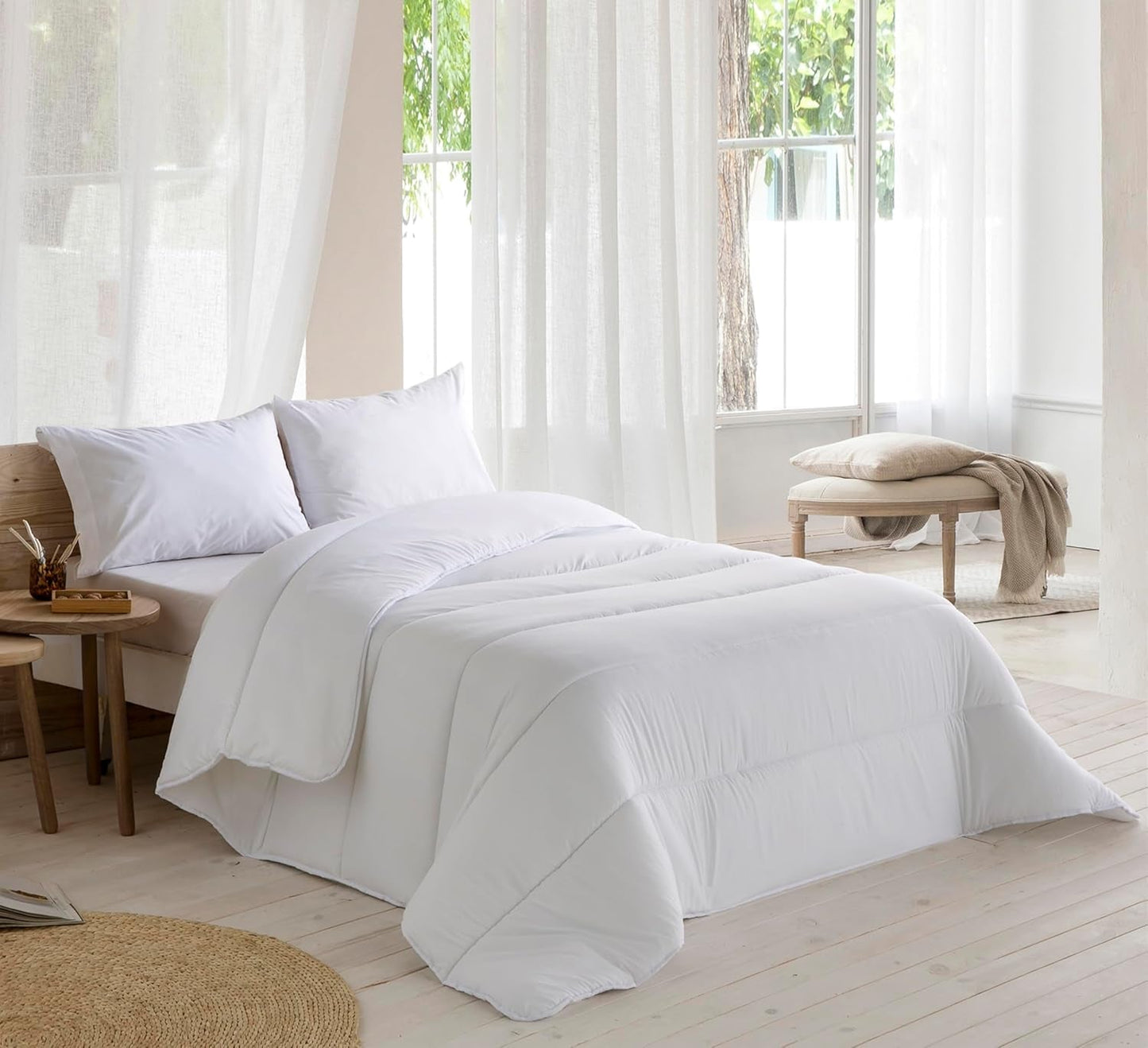 BÖHMEN | Steppdecke/ Bettfüllung 120 cm, Steppdecke 300 g/m², hypoallergene Füllung aus atmungsaktiven Anti-Milben-Fasern, extra weiche und antibakterielle Füllung, Größe 200 x 200 cm Steppdecken und Steppdecken Naty Shop