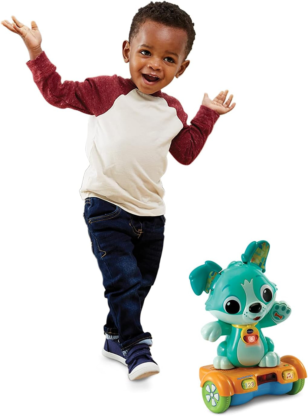 Vtech Baby Catch Me Puppy – Motorisierter Hoverboard-Welpe fördert die Bewegung – Mit beweglichen Ohren, Liedern, Geräuschen und Lerninhalten – Für Kinder im Alter von 12–36 Monaten. Bebe Toys Naty Shop