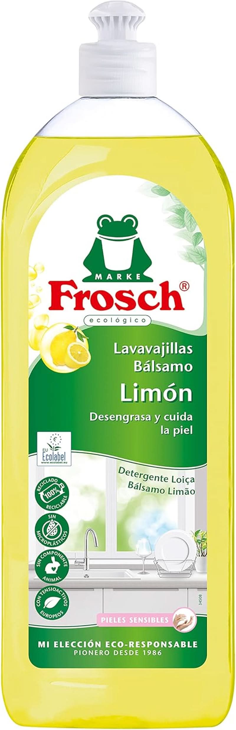 Flüssigkeit zum Händespülen, Entfetten und Schützen der Haut, dermatologisch getestet, 10 x 750 ml Naty Shop