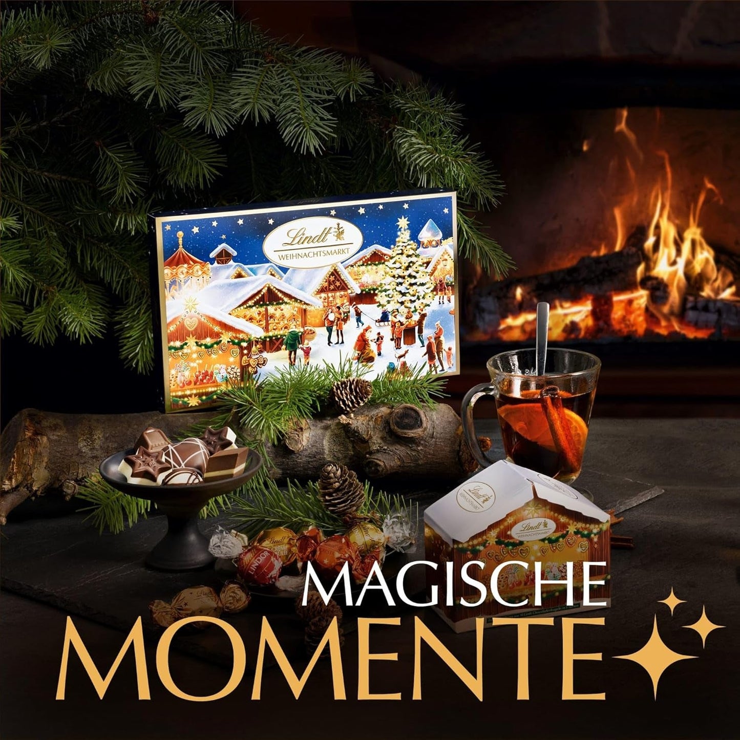 Lindt-Schokolade | Schachtel Weihnachtspralinen | 200g Verschiedene Weihnachtspralinen umhüllt von feinster Vollmilchschokolade | Schokoladengeschenk zu Weihnachten