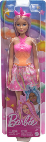 Barbie-Einhornpuppen mit bunten Fantasiehaaren, Farbverlaufsoutfits und Fantasieaccessoires rund um das Thema Einhorn, HRR13 Naty Shop Dolls