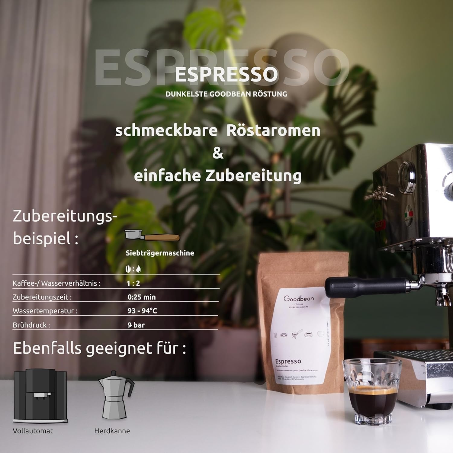 ESPRESSO | Kaffeebohnen 500g - 100% Arabica | Frisch geröstet für die Zubereitung von Espresso | Ganze Kaffeebohnen | Klassischer Kaffeegeschmack